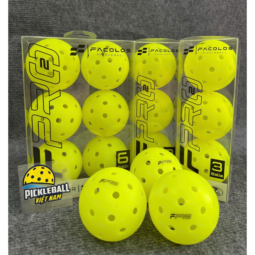 Facolos F-Pro Gen 2 Performance Pickleball Standard (USAPA) 40 หลุมพร้อมเส้นผ่านศูนย์กลาง 74 มม.