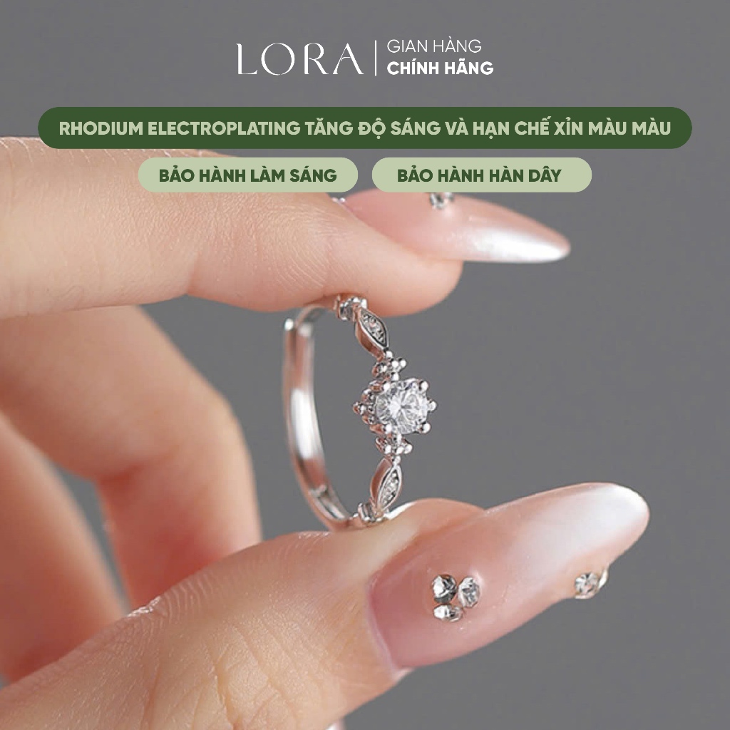 S999 แหวนเงินสําหรับผู้หญิง Lucky และ Happy Lora Merry Me แหวนเงินสําหรับผู้หญิง Freesize