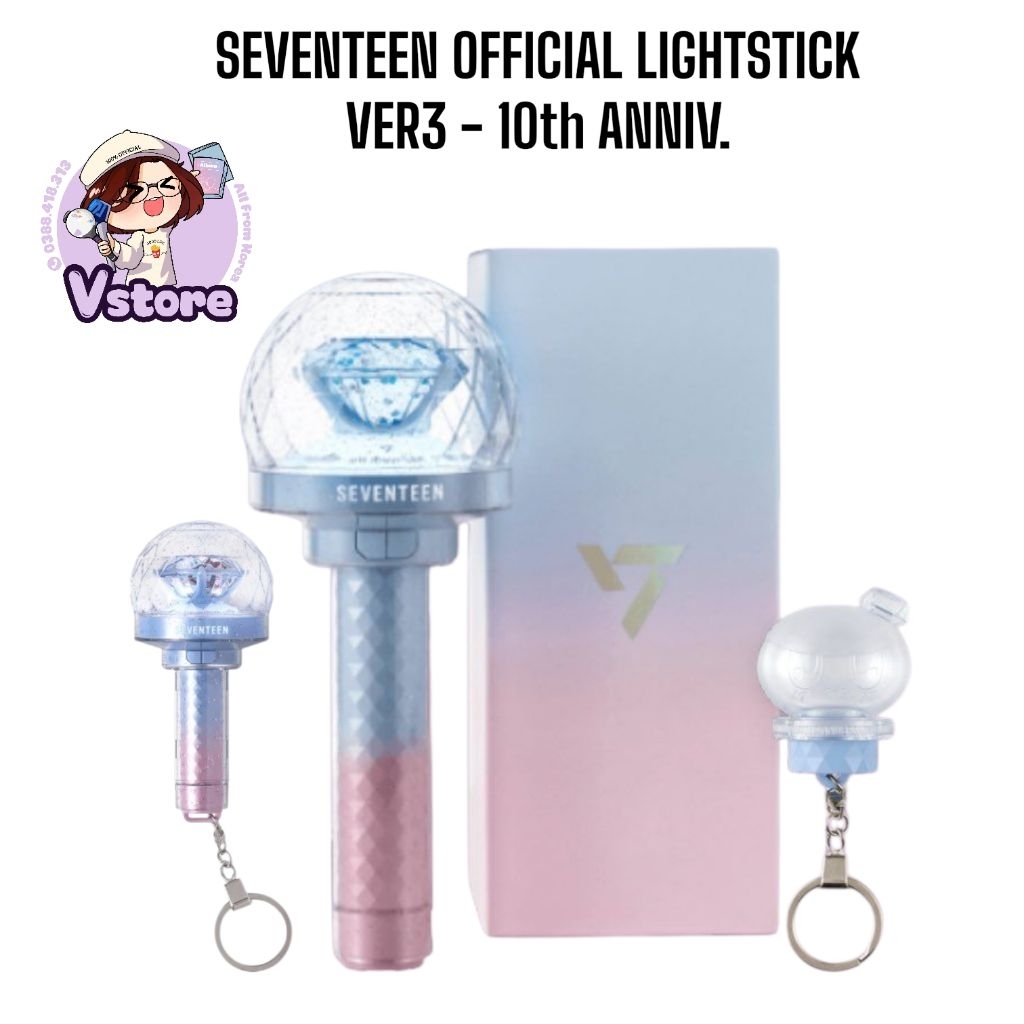 VStore SEVENTEEN OFFICIAL LIGHTSTICK - CARATBONG VER 3 10th Anniv. ของแท้