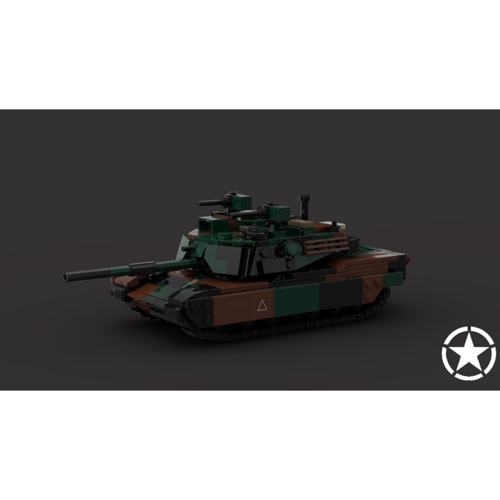 Moc ประกอบของเล่น, ถัง M1A1 1/45 อัตราส่วน camo Woodland, moc ไม่ใช่ถัง m1 ของเล่น