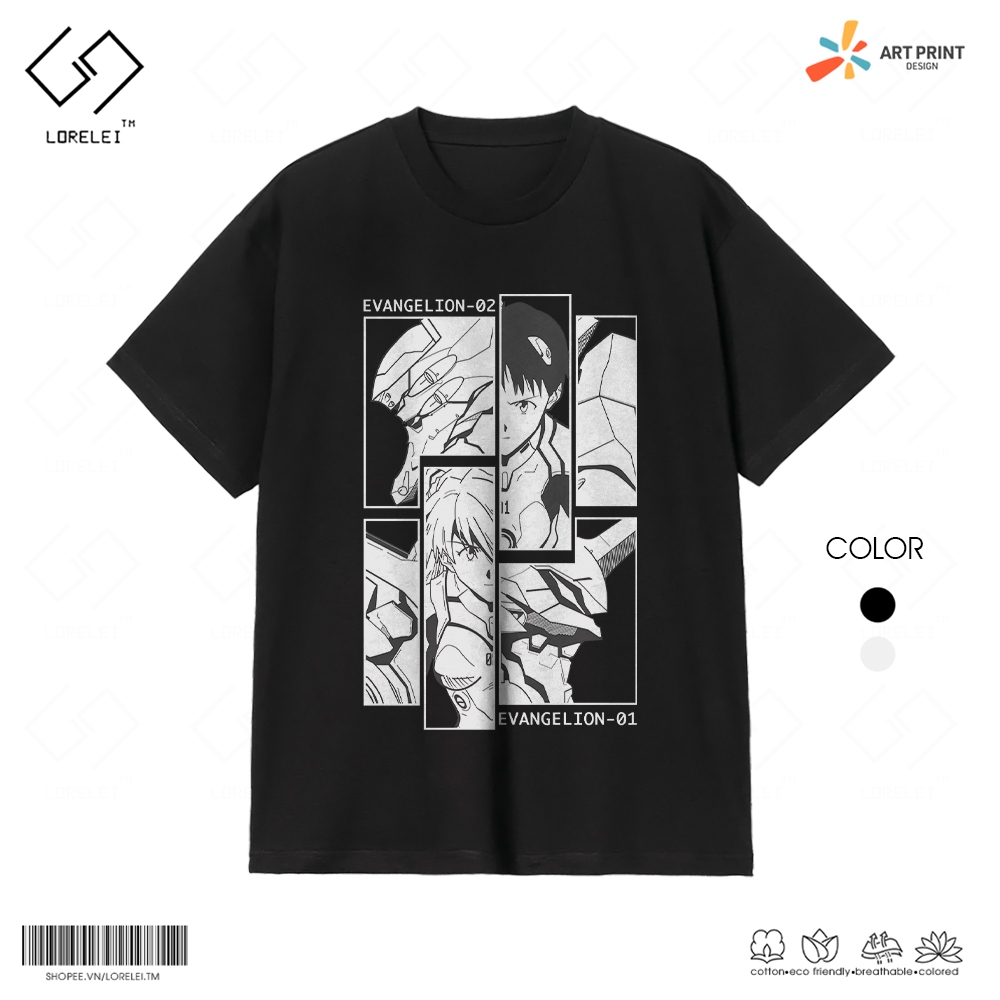 เสื้อยืดแขนสั้น Unisex Neon Genesis Evangelion Cotton 100%