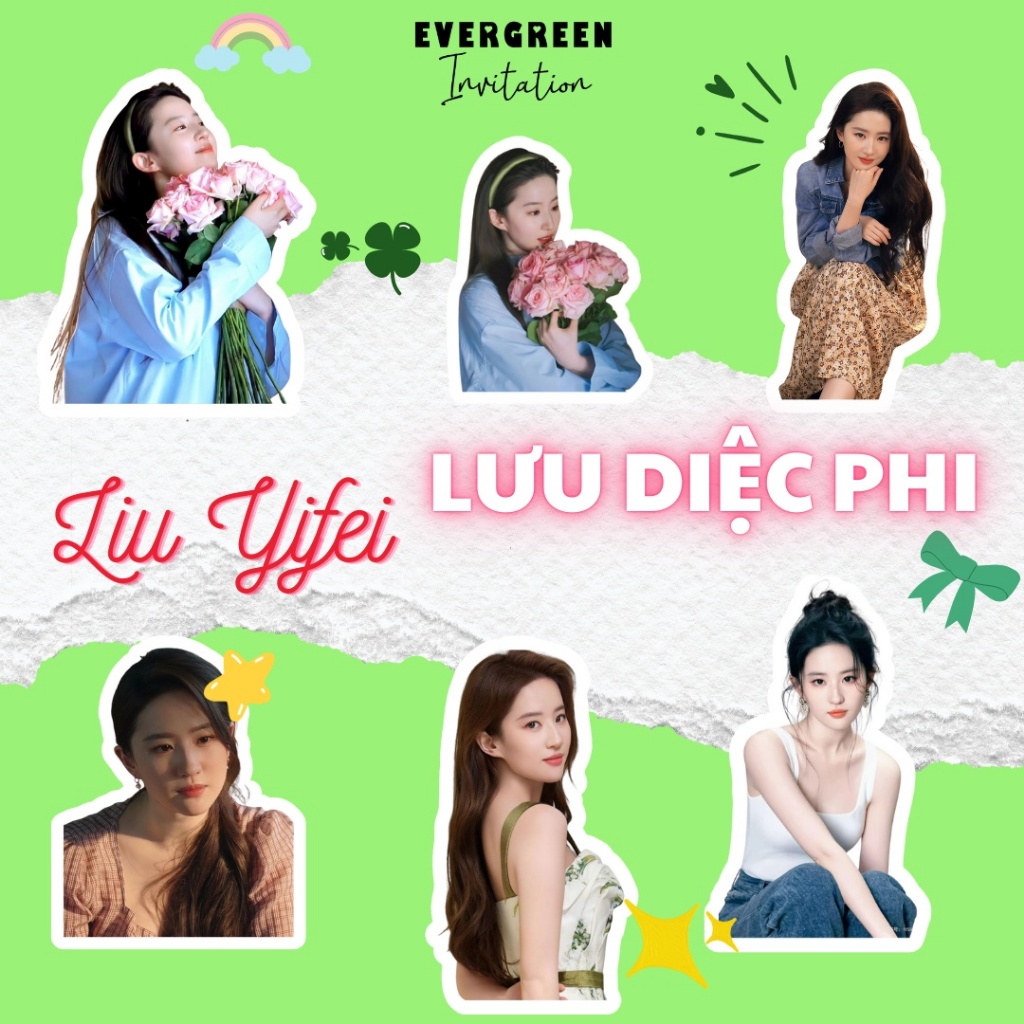 ชุดสติ๊กเกอร์ 50-100 ชิ้น Liu Yifei Liu Yifei สติ๊กเกอร์นักแสดงคนดังแบบตัดสําเร็จและติด