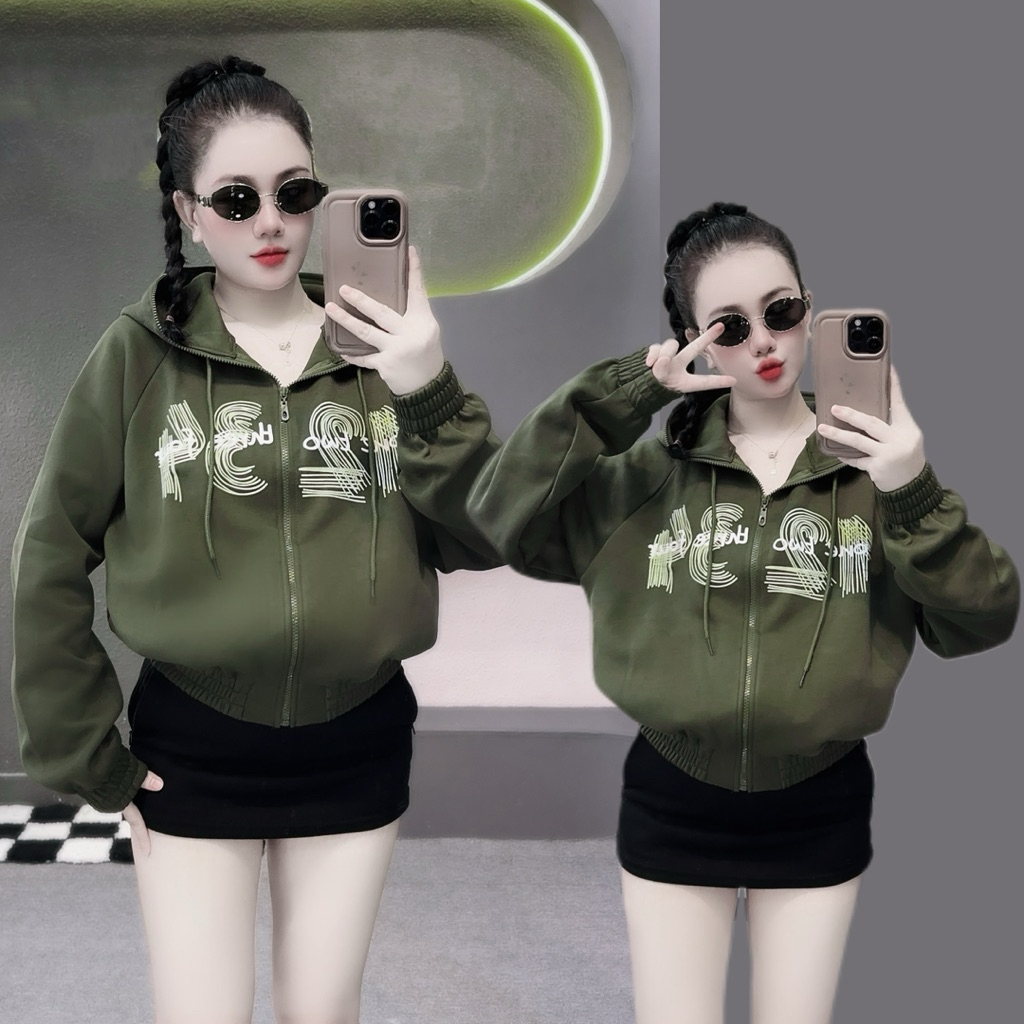 [K7] เสื้อแจ็คเก็ตพิมพ์ลายตัวอักษรพร้อมหมวกหลวม by Hang Fin Shop
