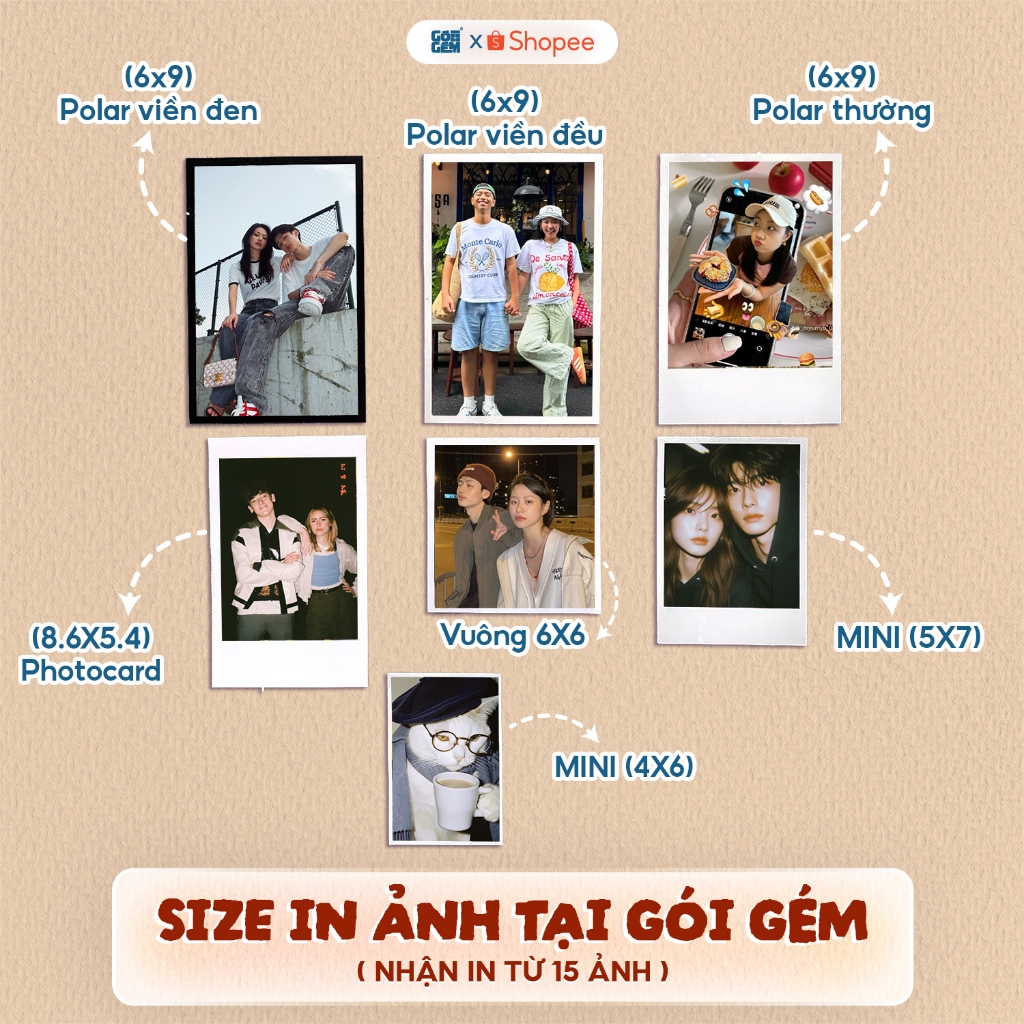 (GET FROM 15 PHOTOS)พิมพ์ภาพถ่ายที่ต้องการ Polar 6*9, Photocard, Minisize, Square 6*6 - กระดาษไหมคุณ