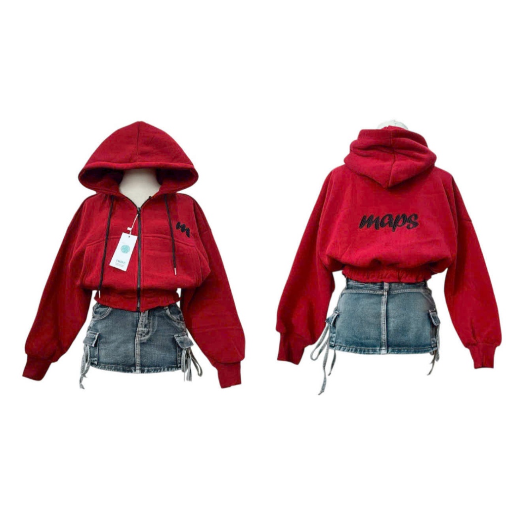 เสื้อแจ็คเก็ตผ้าฟลีซปักลาย Midweight สตรี MAPS เสื้อแจ็คเก็ตผู้หญิง 4 สีพร้อมกระเป๋านิ้วด้านใน ราคา ถูกที่สุด ดีลบีเคเค แกลเลอรีภาพที่ 6