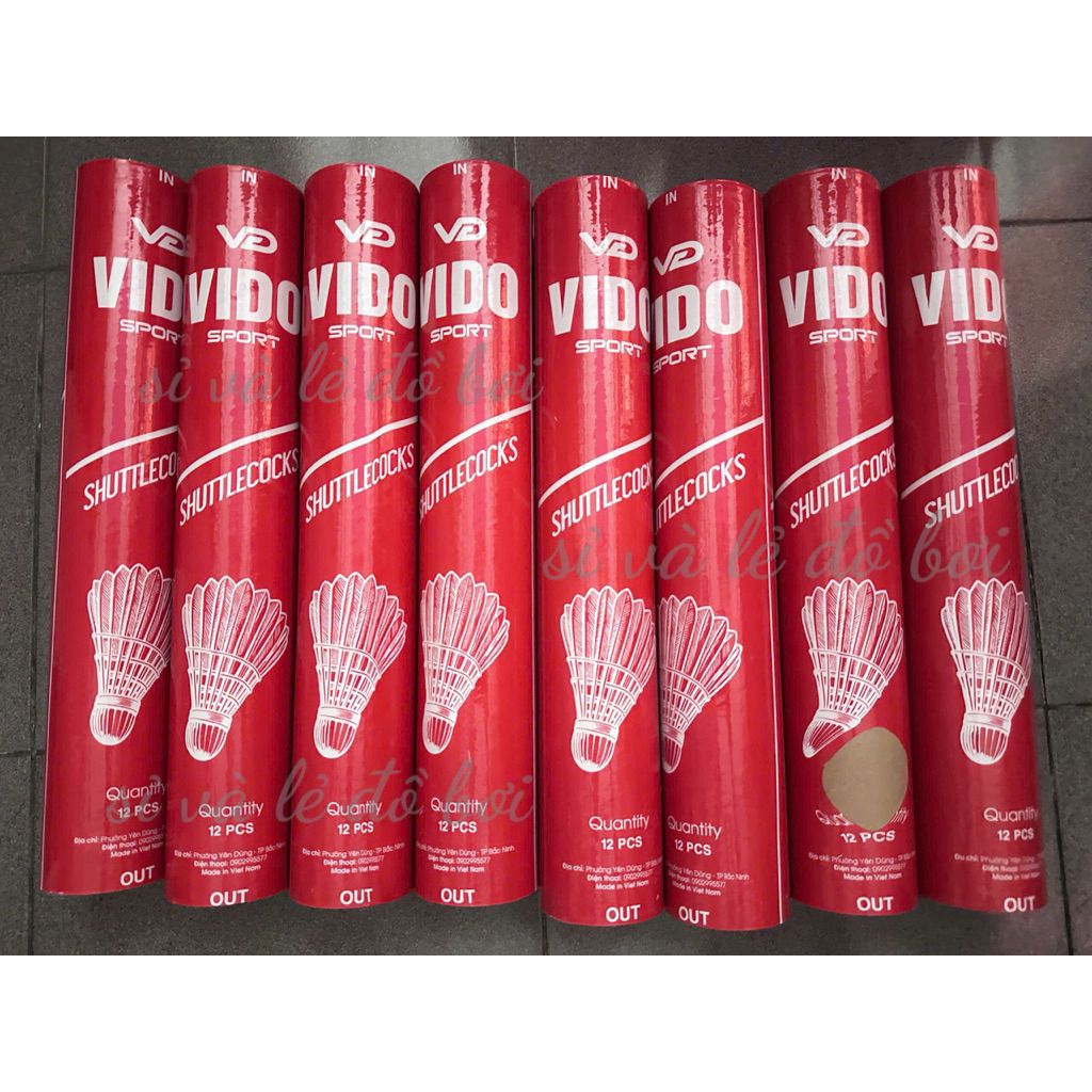 หลอดแบดมินตัน Vido สีแดง ราคานักเรียน (12 ลูก/หลอด)