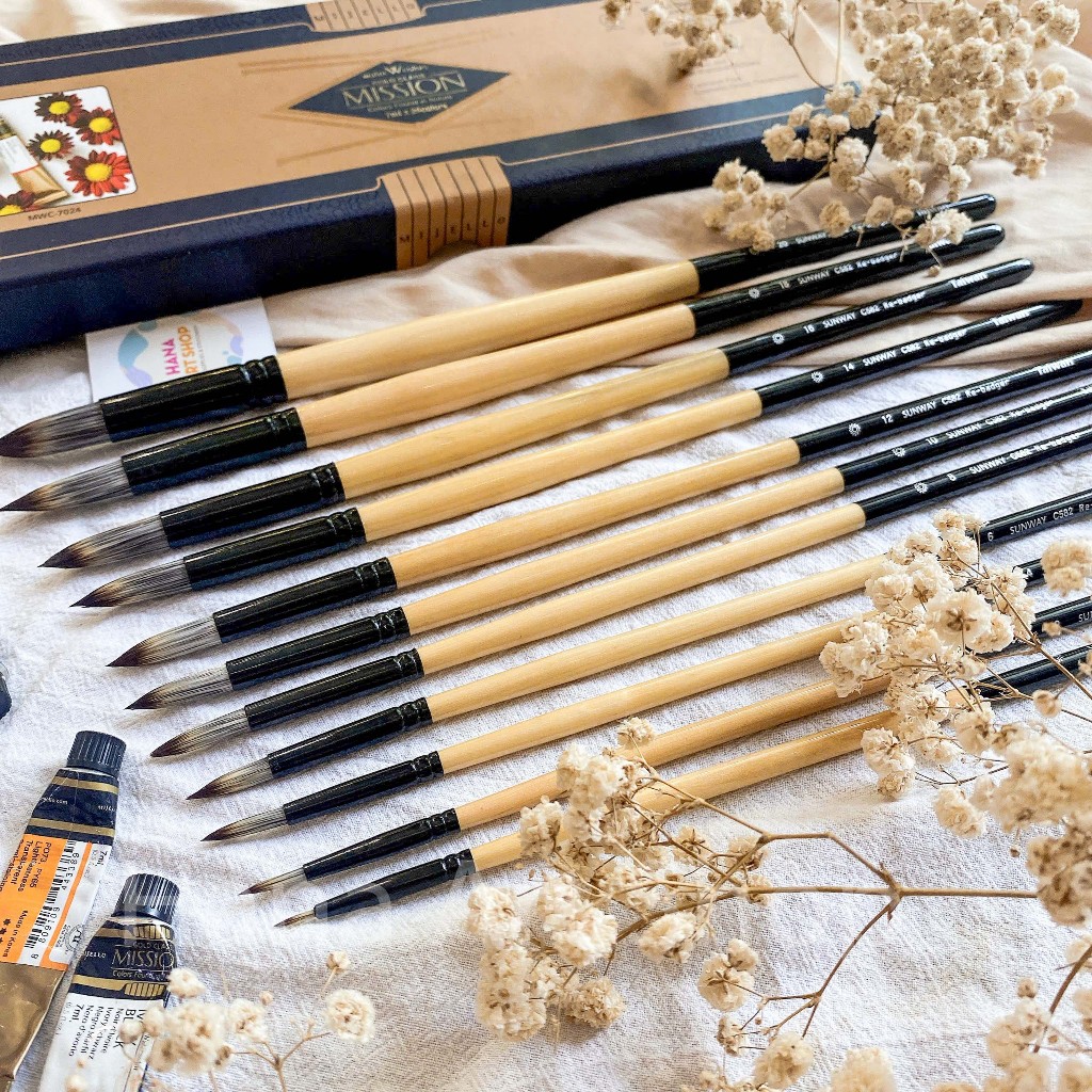 แปรงหัวกลม Sunway C582 - แปรงขนเทียม