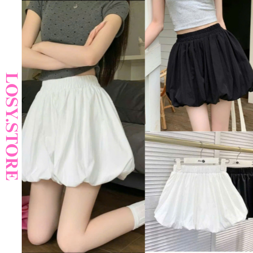 กระโปรงบานผอมเอวเป็นก้อนและกางเกงป้องกัน LOSY.STORE