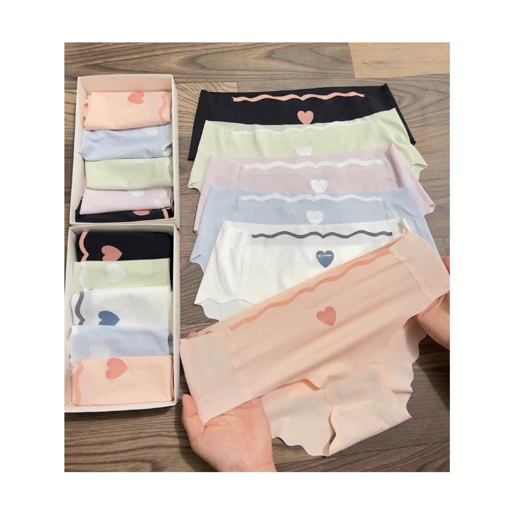 Combo 10 กางเกง Q03 Heart Made of Cold Rubber with No Hem, ทุกขนาด M, L, XL