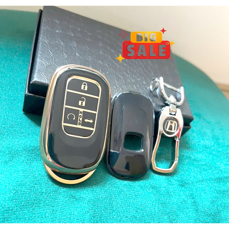 HRV 2022 2023 2024 2025 เคสกุญแจหนัง (รุ่น 4 ปุ่มและพร้อมตะขอ) - เคสป้องกันกุญแจ Honda HRV
