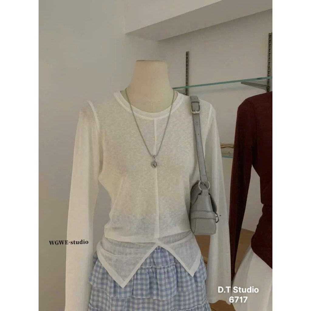 6717 WGWE Wgwe om เสื้อยืดแขนยาวบาง
