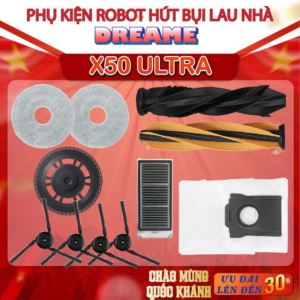 อุปกรณ์เสริม Dreame X50 Ultra - อุปกรณ์เสริมเครื่องดูดฝุ่นหุ่นยนต์ Dreame X50 Ultra - ผ้าเช็ดรถ Drea