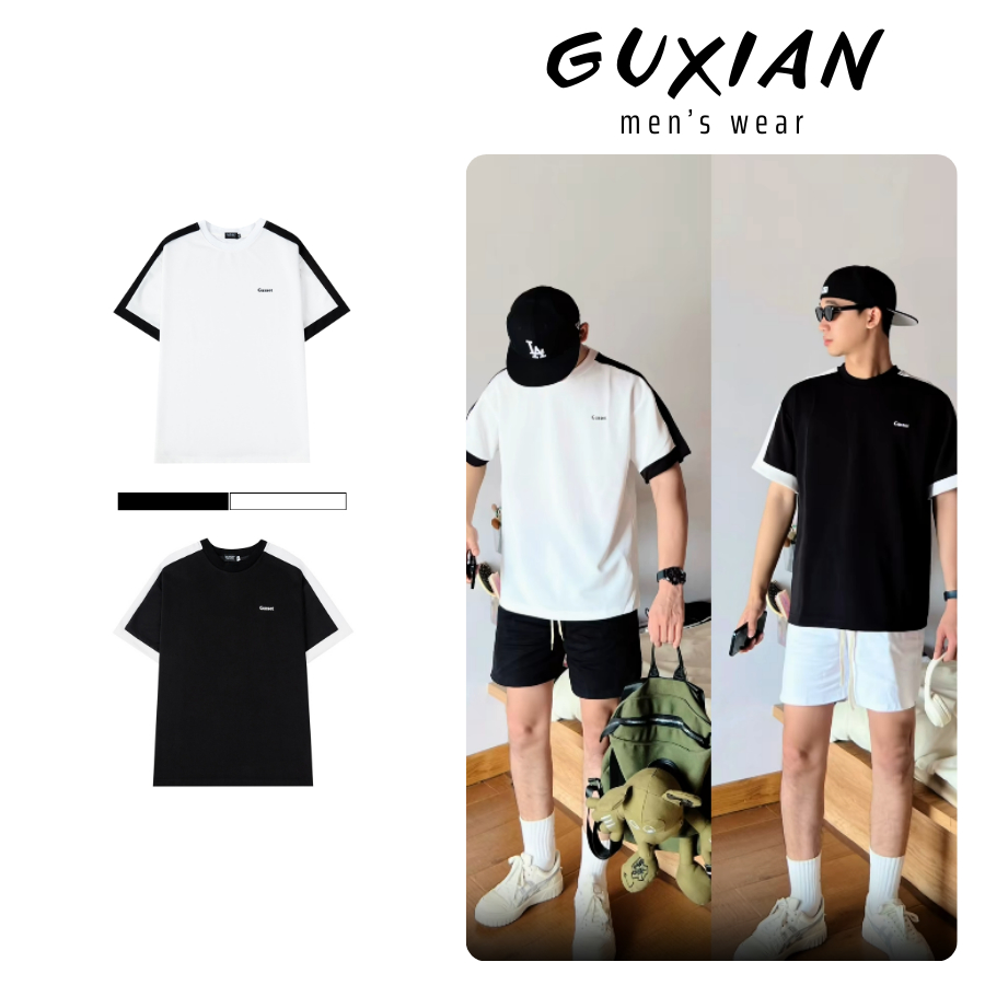 AP07 Guxian Menswear เสื้อยืดแขนกุดคอกลมทรงหลวมสําหรับผู้ชาย
