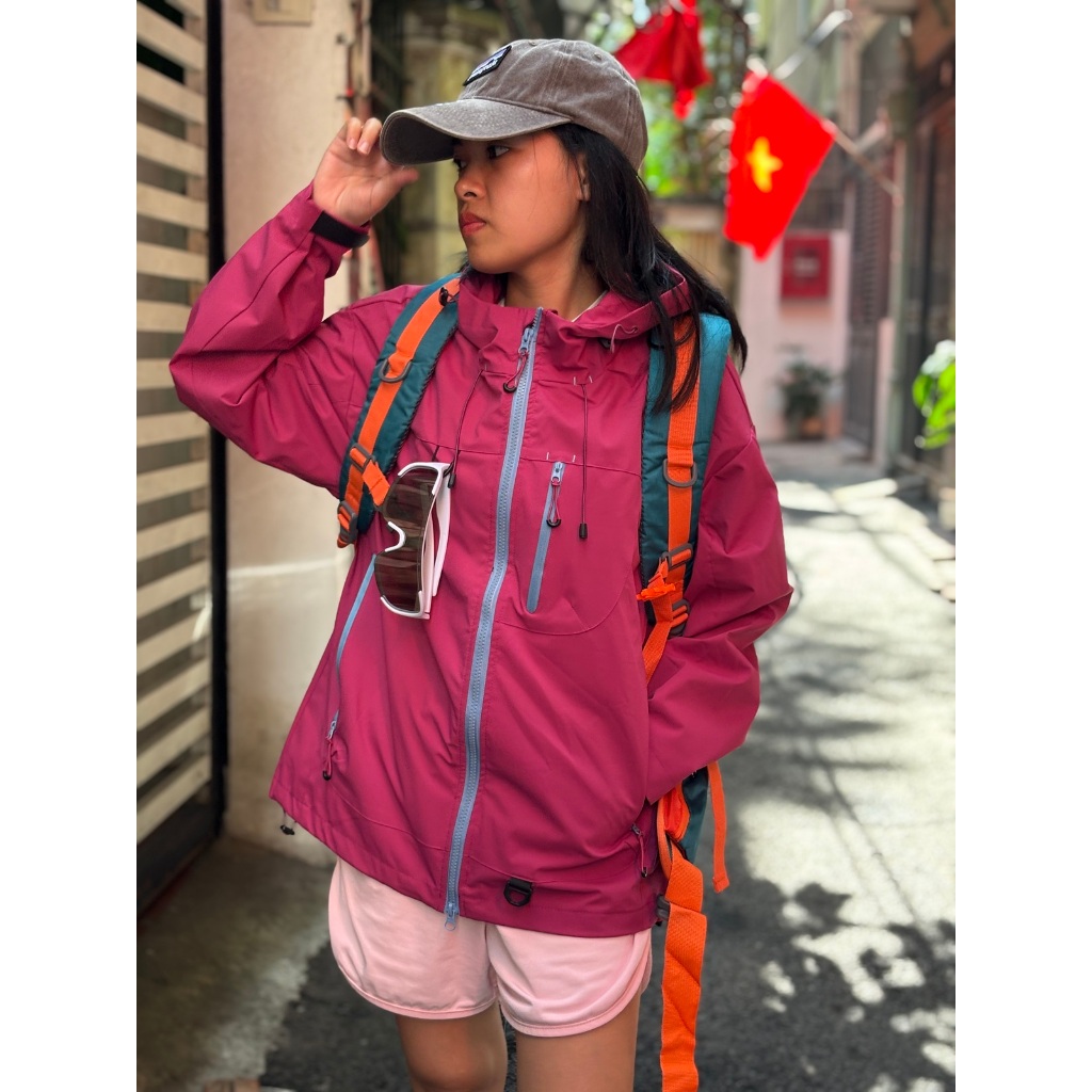 เสื้อแจ็คเก็ตกันลมและกันน้ําสําหรับผู้ชายและผู้หญิงเดินป่าปีนเขาและเดินทางกลางแจ้ง 7870