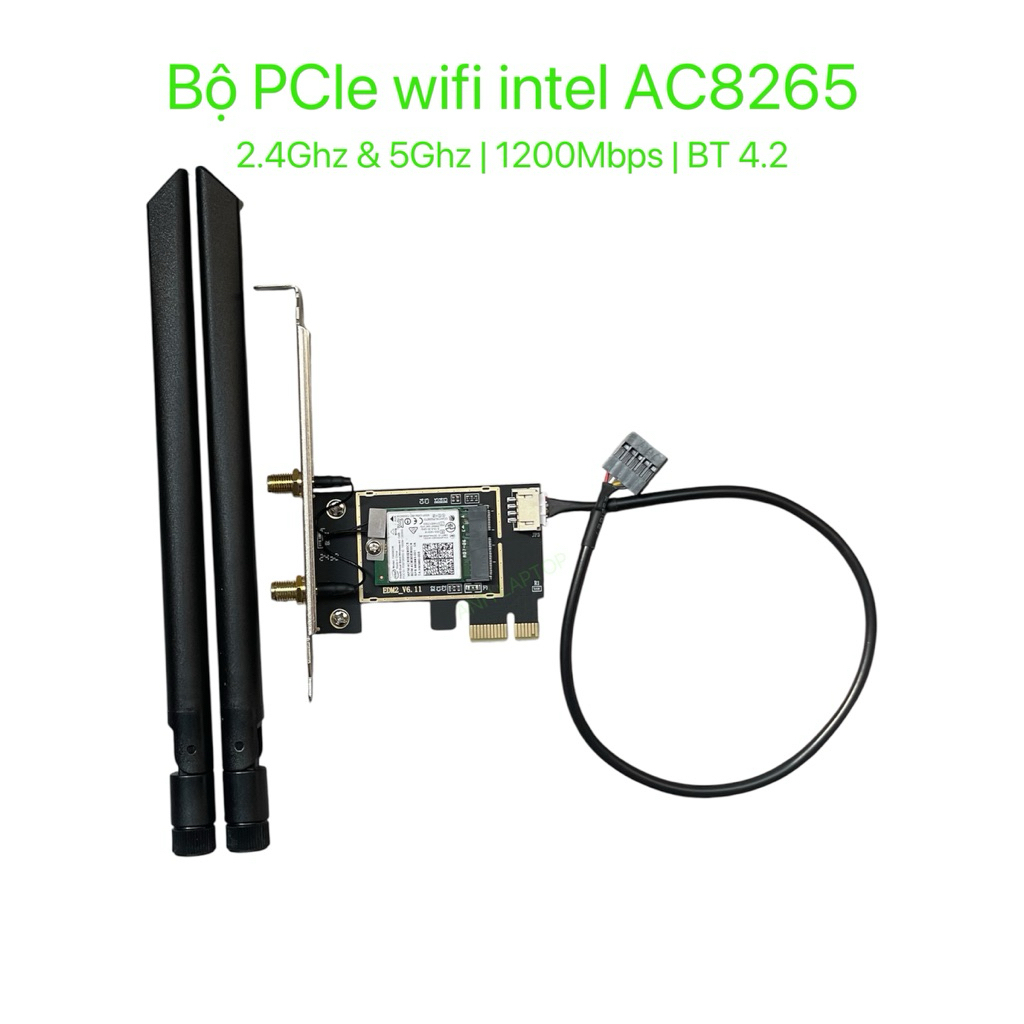 การ์ด Intel AC8265 PCIe wifi 5 Band 2.4 & 5Ghz ความเร็ว 1200Mbps บลูทูธในตัว 4.2 สําหรับพีซีและซิงโค