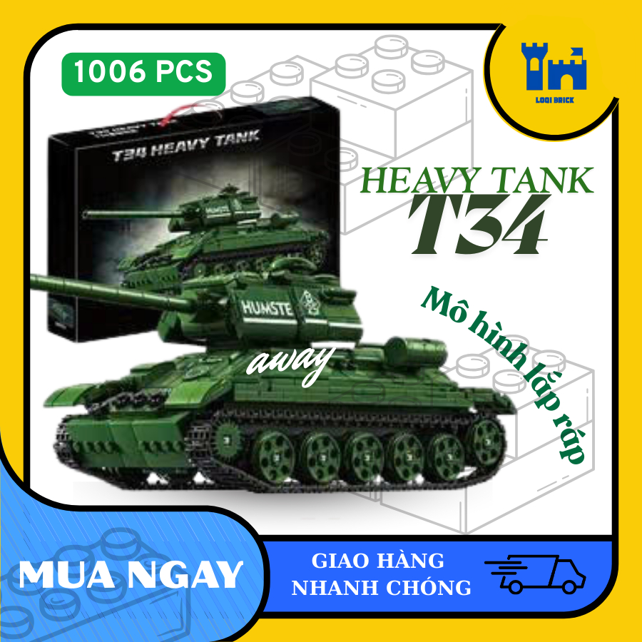 HEAVY ชุดประกอบถัง รุ่น T34 - HEAVY TANK T34 - ของเล่นประกอบ - ของเล่นเด็ก