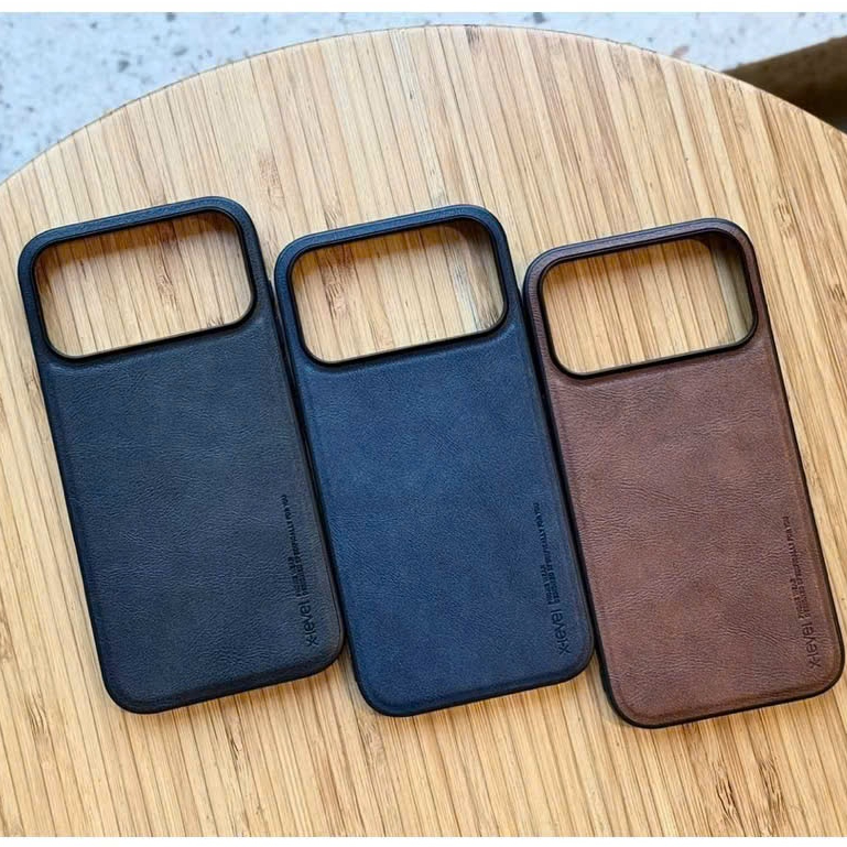 X-LEVEL เคสหนัง PU ขอบสีดําสําหรับ iPhone 17 PRO MAX / ip17 pro/ ip17 Air /17 / ip 17 Pro max / 17ai