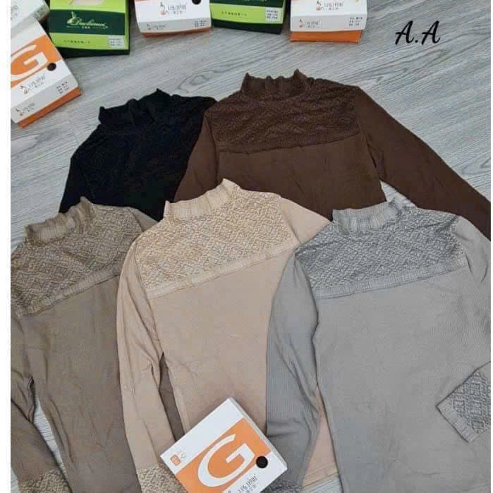 เสื้อกันความร้อนผ้าฝ้ายคอปก 3p แบบ Qc 1 กล่องสีส้มรูปตัว G แบบเต็ม