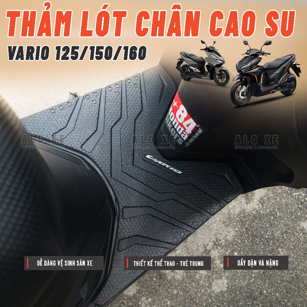 เสื่อเท้าสําหรับวาริโอ 125/150 2017-2025และวาริโอ160 2022-2025ซุปเปอร์หนายืดหยุ่นทําความสะอาดง่าย