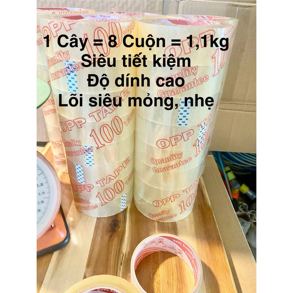 8 ม้วน - เทปกาว 100Yards เทปกาวใสทึบแสง 3P6 1.8Kg สุดประหยัด