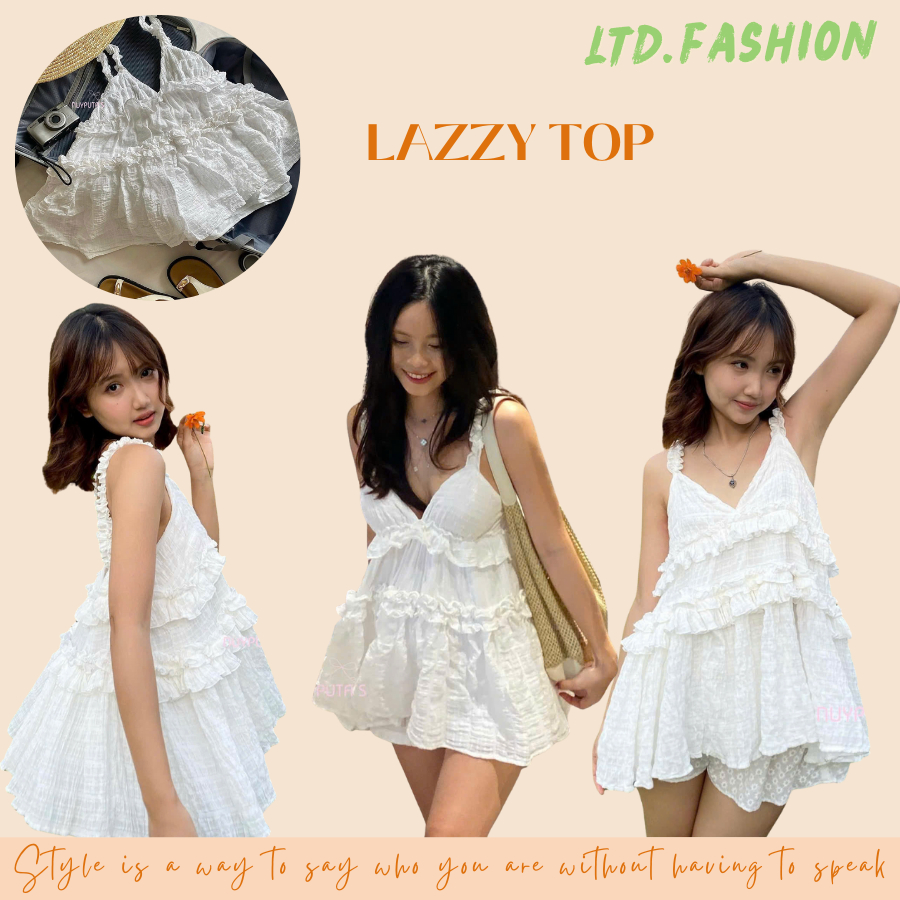 เสื้อเชิ้ต 2S พร้อม FLUFFED PARTS - LTD.FASHION - LAZZY TOP