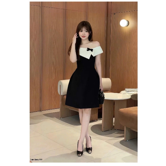 ปาร์ตี้เปิดไหล่ Taffita เดรสป้ายโบว์ Lisen Dress