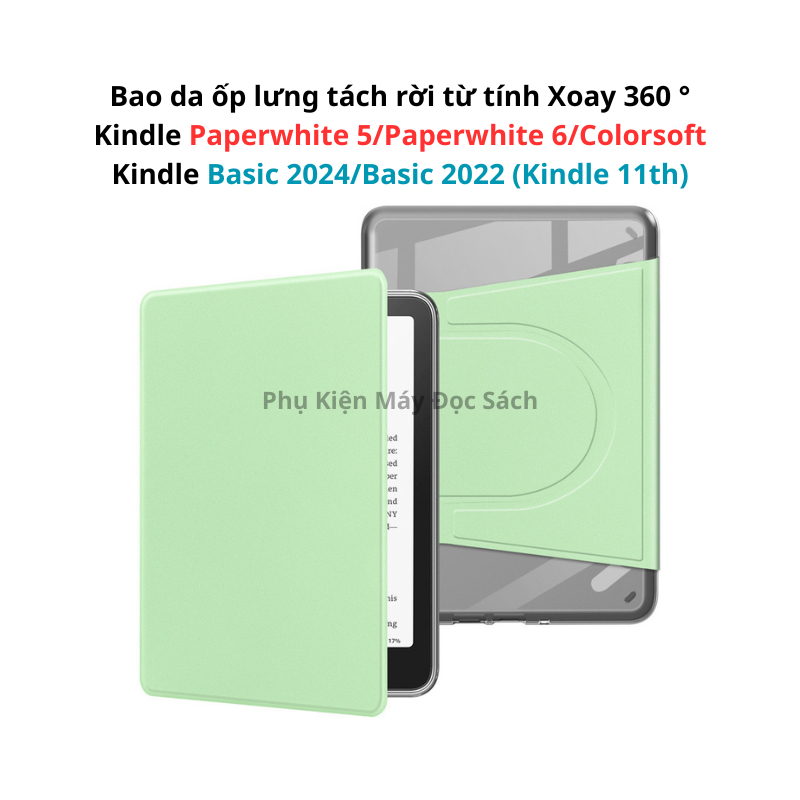Kindle Basic 2024/Basic 2022, Paperwhite 5/Paperwhite 6/Colorsoft Detachable Leather Case. เคสแม่เหล