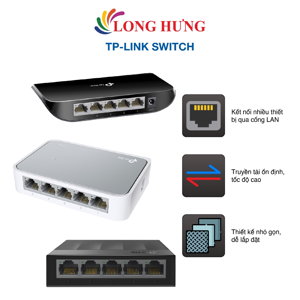 TP-Link 5-Port/8-Port Desktop Switch TL-SF1005D/TL-SG1005D/LS1005G/TL-SG108/LS1008G - สินค้าของแท้