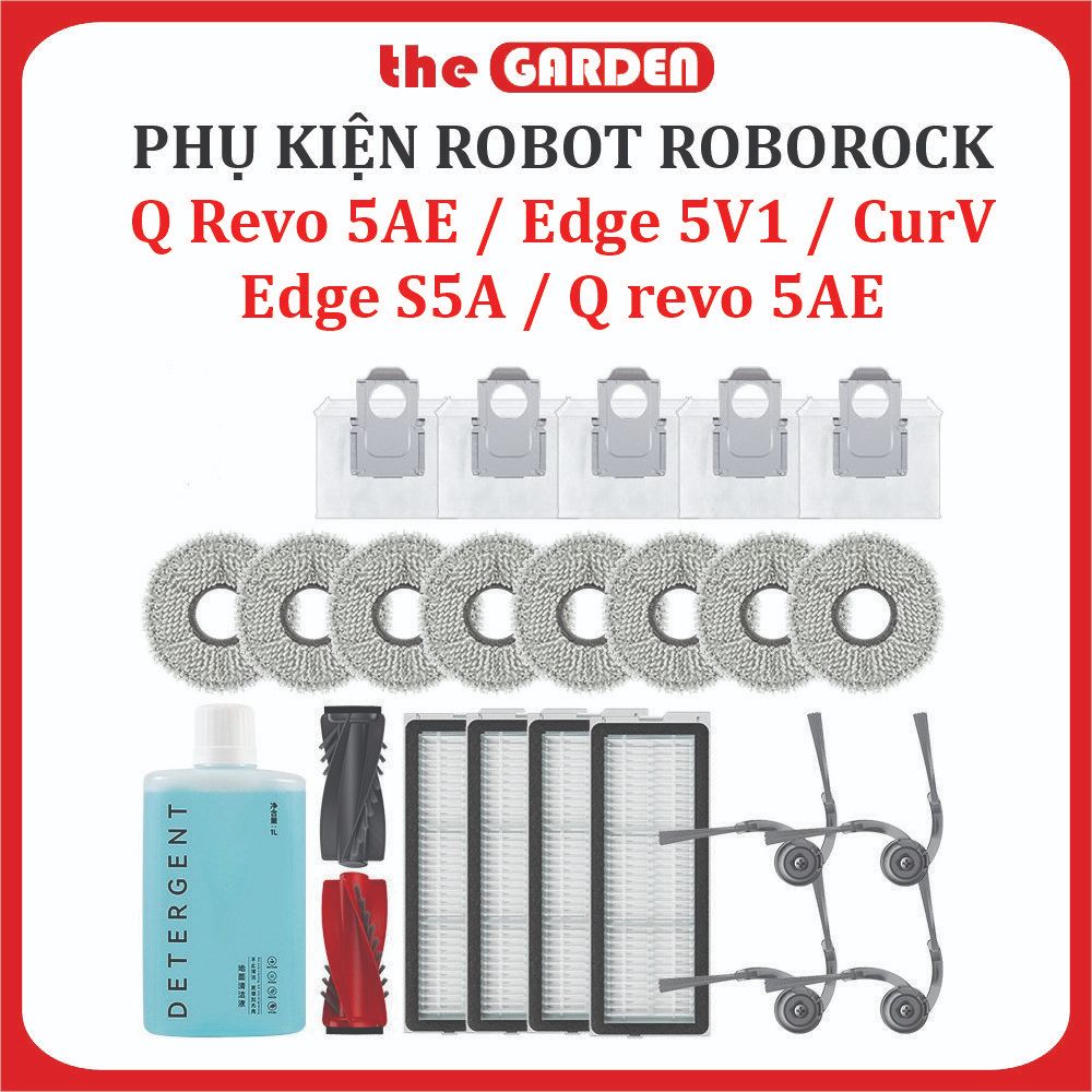 Roborock Q Revo 5AE อุปกรณ์เครื่องดูดฝุ่นหุ่นยนต์, Edge 5V1, S5A, hepa Filter, ผ้าขนหนู, แปรงกลาง, แ