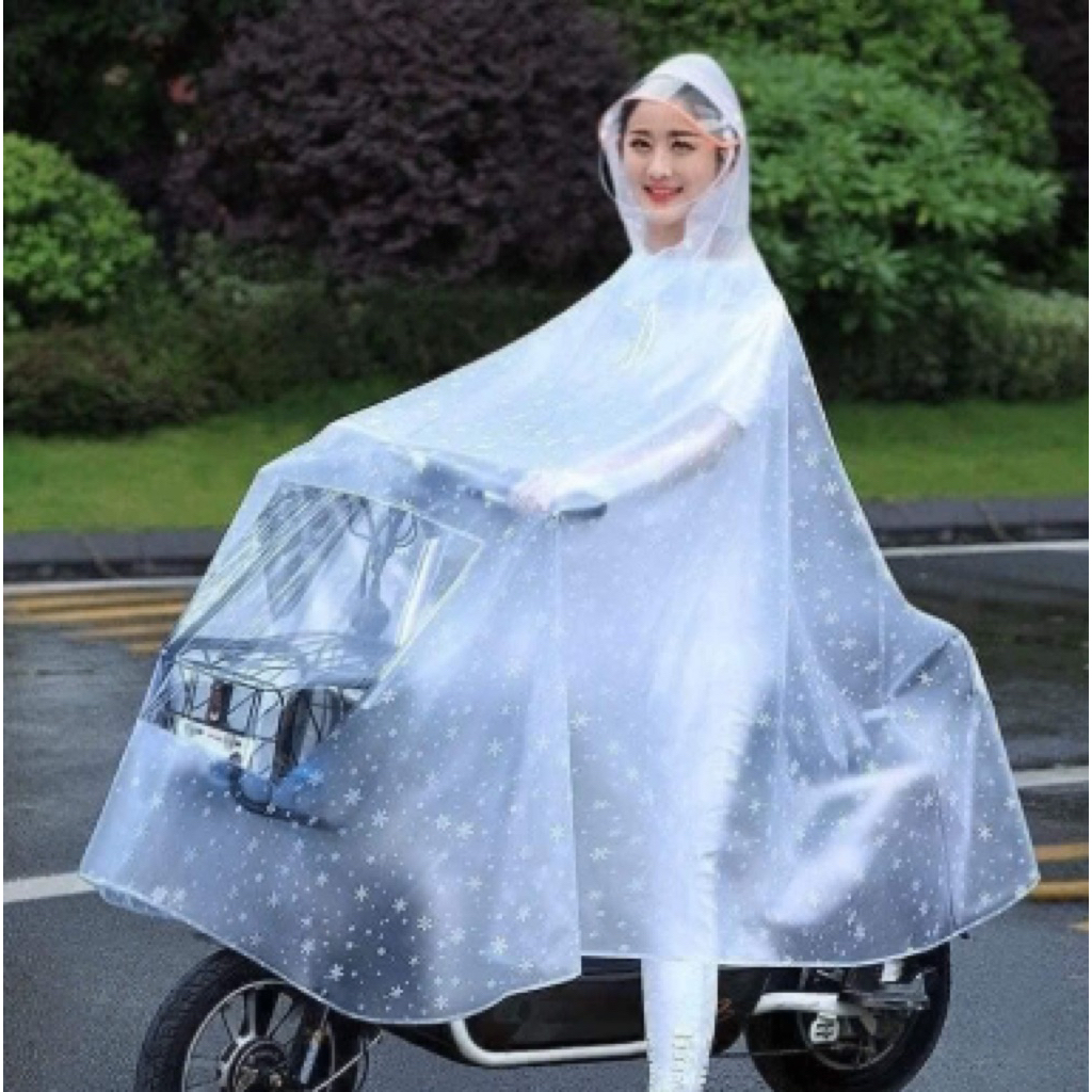 เสื้อกันฝนใน SNOWFLAKE PATTERN สําหรับผู้ใหญ่ PVC MATERIAL