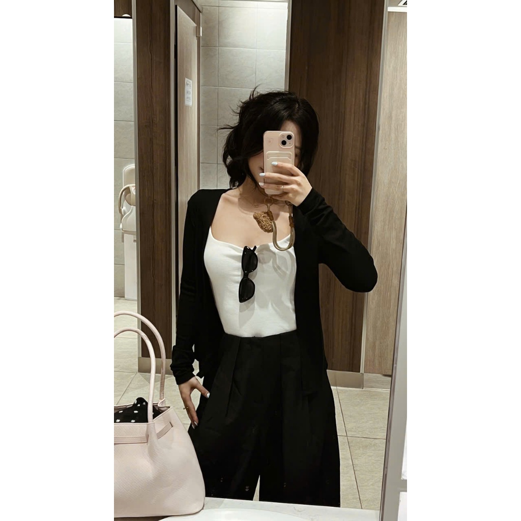 เสื้อคาร์ดิแกนผ้าไหมซิปเงา Gemma.closet