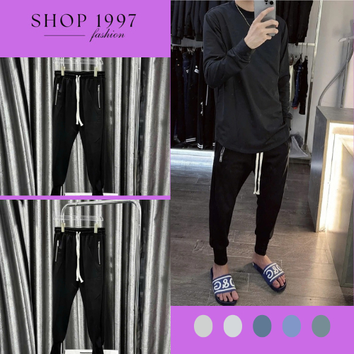DSQ กางเกงจ็อกเกอร์ผู้ชายคุณภาพสูง Umi Felt, ลายธรรมดา, Streetwear Boy Street Style 2025 SHOP 1997 F