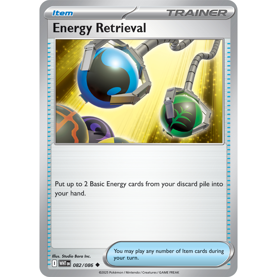 [KW2 Pokemon] [EN] การ์ด 082/086 Energy Retrieval : การ์ดไม่คอมมอน - WHTEN