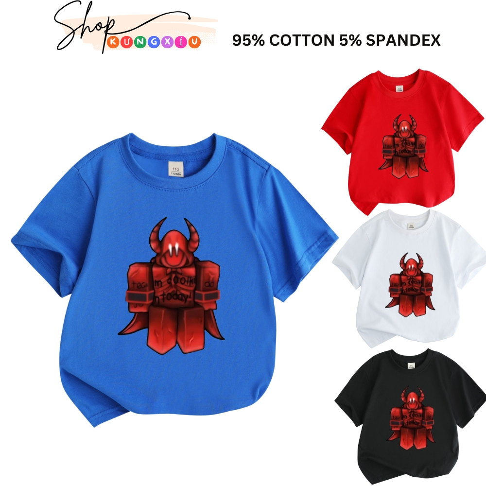 COOLKIDD MILESTONE 4 ROBLOX เสื้อยืดเด็กอ่อนพิมพ์ลาย เสื้อเชิ้ตผ้าฝ้ายยืด 4 ทิศทางคุณภาพสูง KungXiuS