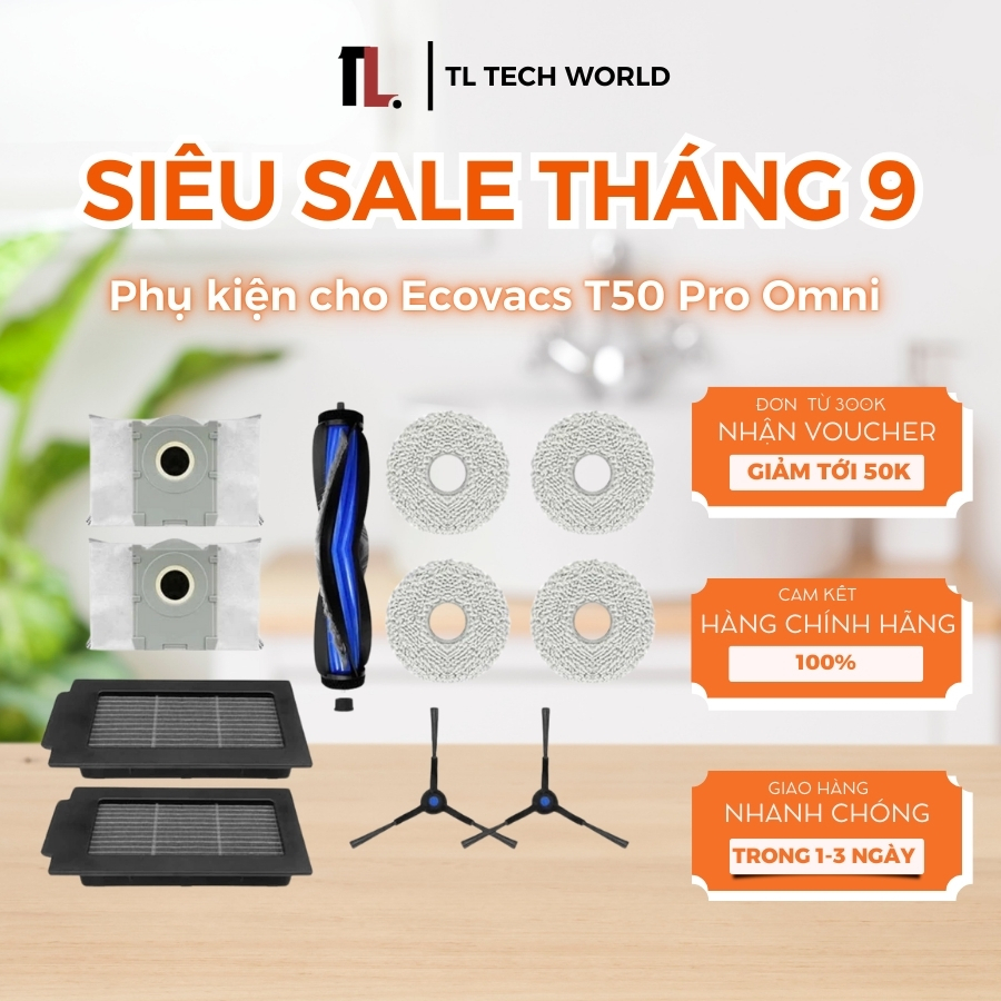 อุปกรณ์เสริม Ecovacs T50 Pro Omni สําหรับเครื่องดูดฝุ่นหุ่นยนต์ - สินค้าคุณภาพสูง 100% - TL Tech Wor