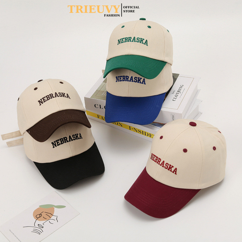หมวกกีฬาปักตัวอักษร Nebraska สําหรับผู้ชายและผู้หญิง - TRIEUVY_FASHION