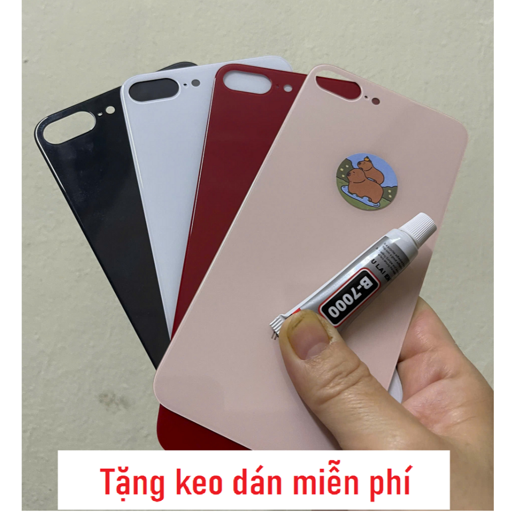 ฝาหลัง (กระจกหลัง) โทรศัพท์สําหรับ 8plus X XS XR XS Max BIG HOLE ไม่มีตากล้องฟรีกาว