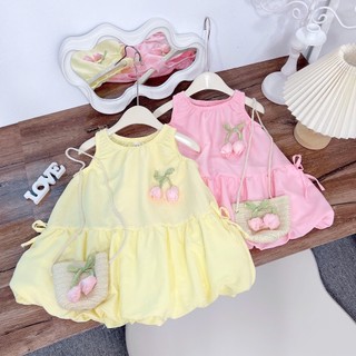[Kho Sỉ Anh Đức x TẶNG TÚI CÓI ] Váy Hoa Tulip Baby có 2 màu  xinh yêu cho bé Đi Biển , Váy cho bé Đi chơi 6-30kg