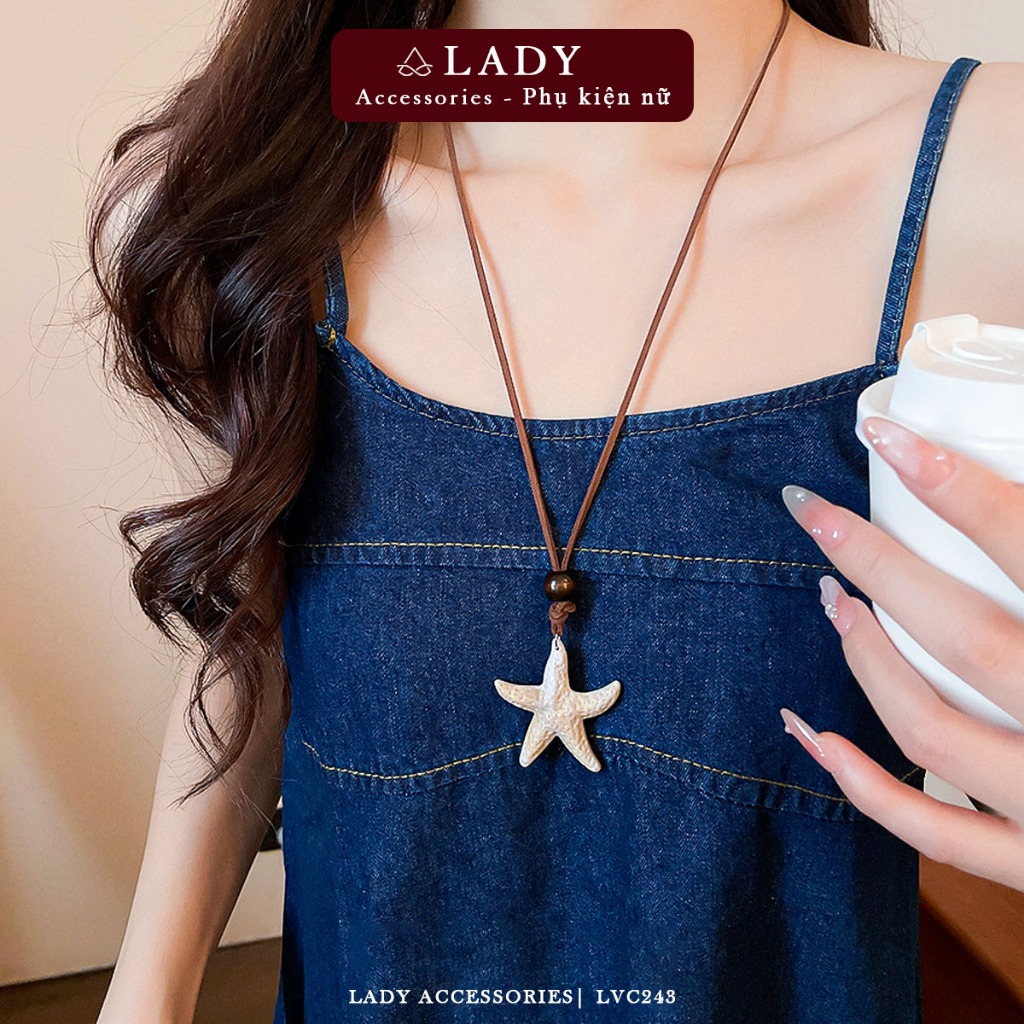 สร้อยคอยาวรูปปลาดาวห้าแฉกสไตล์ Y2K พร้อมโซ่ปรับได้ LVC243