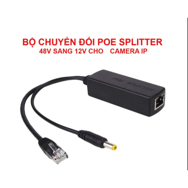 48v ถึง 12v POE Splitter Adapter สําหรับกล้อง IP Non-POE - POE Splitter