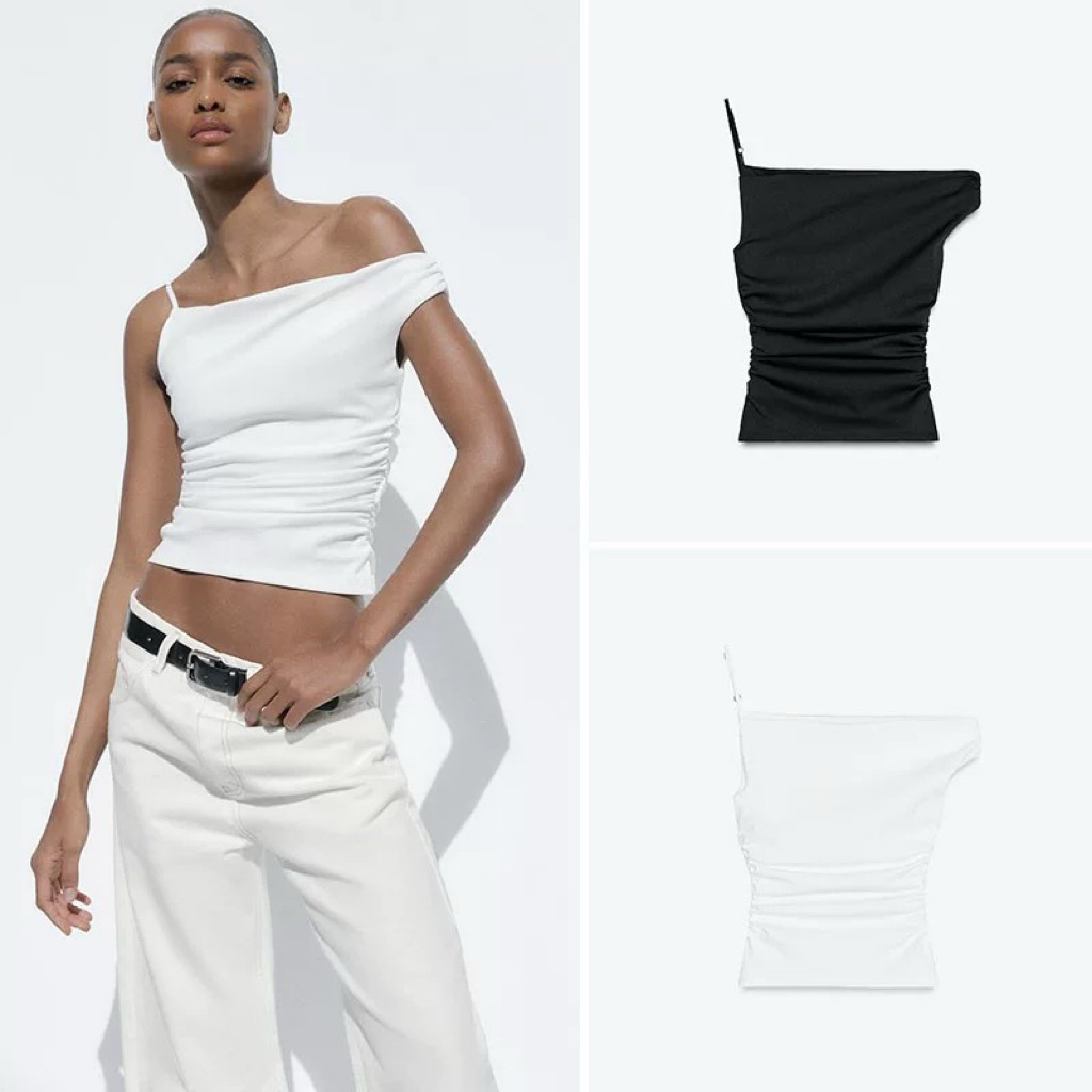 เสื้อปาดไหล่อินเทรนด์ผ้าคอตตอน | TLB