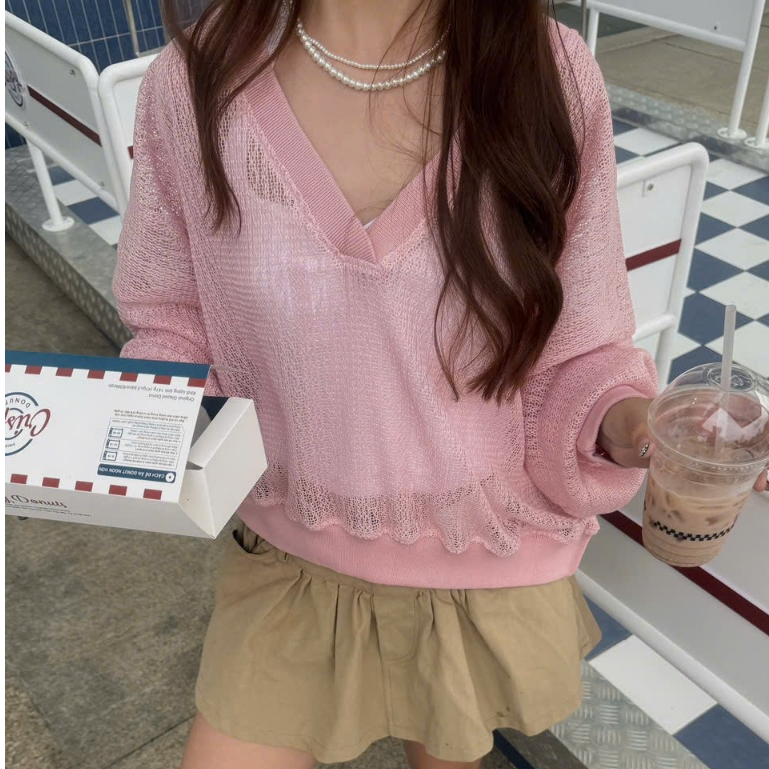 AB HOUSE - AURA เสื้อถักแขนยาวแฟชั่นสตรี