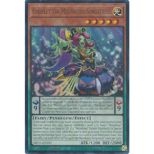 [KW2 Yugioh] [EN-US] โคลงคู่กับการ์ด Songstress ความลึกลับ - หายากเป็นพิเศษ - MP25-EN181