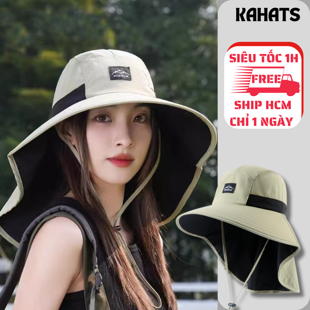KAHATS หมวกกันแดดสําหรับบุรุษและสตรีทุกเพศปีกกว้างคลุมคอแบบเต็มแฟชั่นที่ใช้งาน M48