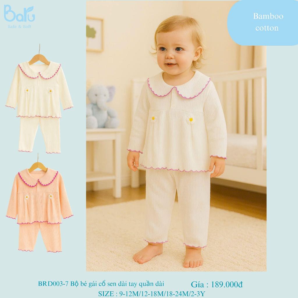 ชุดกางเกงแขนยาวคอปกดอกบัวเด็กผู้หญิง BRD003-7