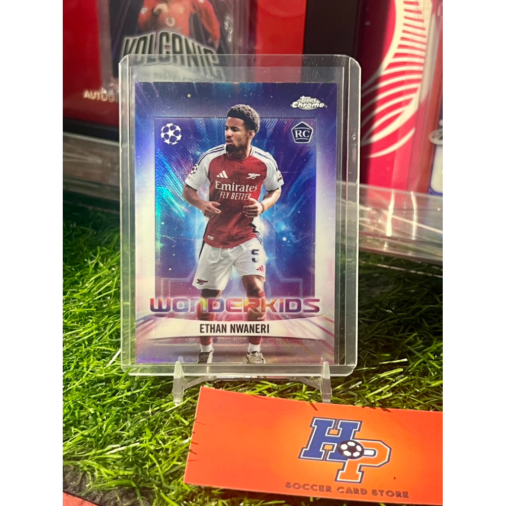 Ethan Nwaneri Wonderkids RC Topps Chrome UCL 2024/25 การ์ดฟุตบอล