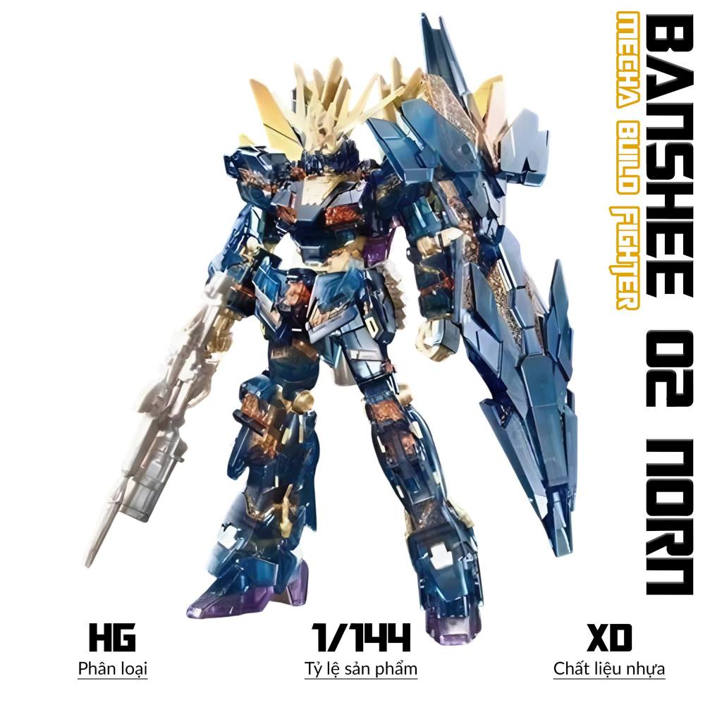 HG Unicorn Banshee 02 Norn Custom Model (เพชร), 1/144 Mecha