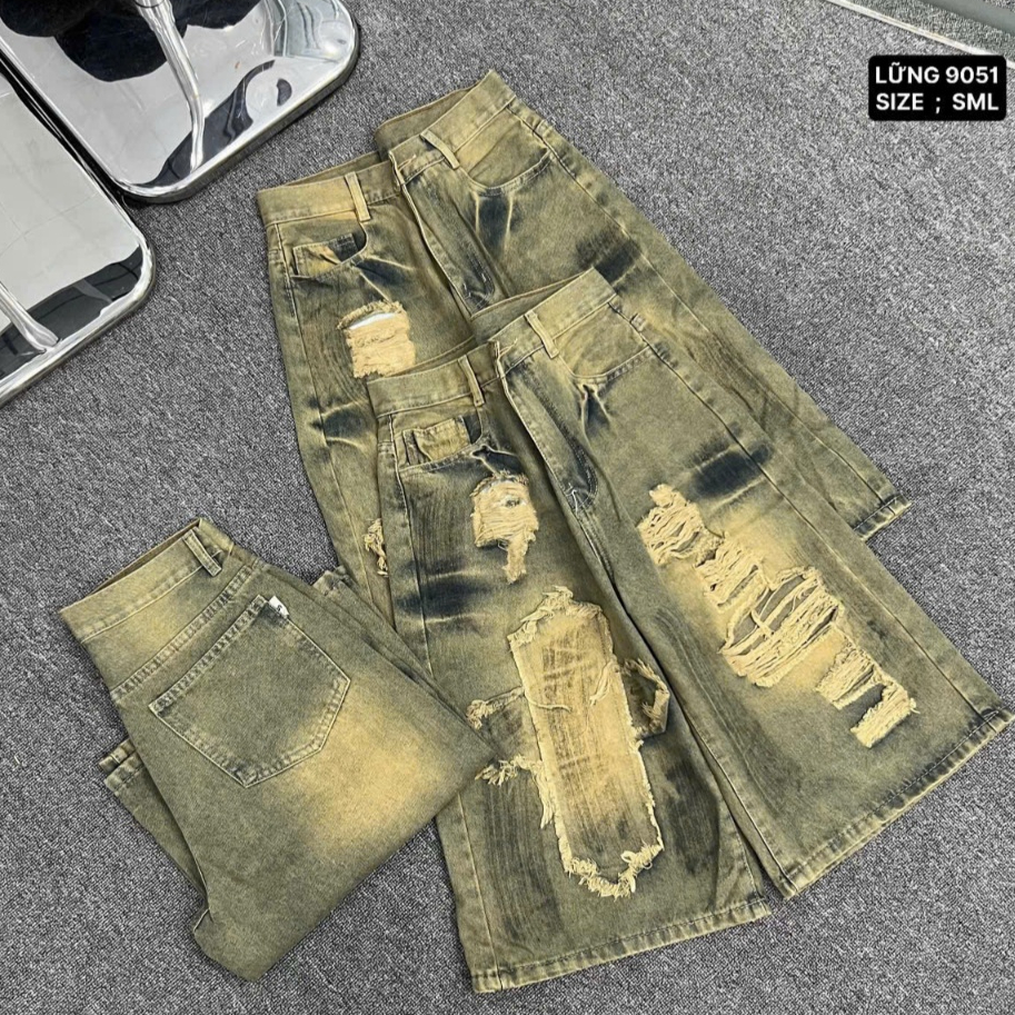 กางเกงยีนส์เอวสูงคุณภาพสูงพร้อม MONY Ripped FASHION HOT TREND STYLE - DUBAI FASHION