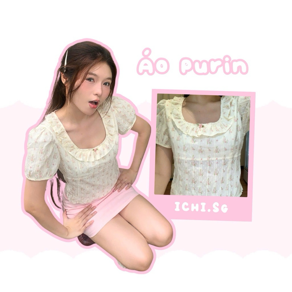 Purin top - เสื้อเชิ้ตแขนพัฟ -