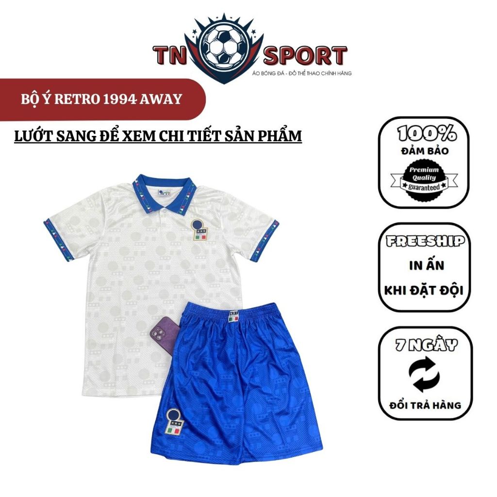 Italy Retro 1994 Away Set เวอร์ชั่นสวย ผ้าไทย ทรงหลวม Blokecore สไตล์ยุโรป (WITH POCKETS)